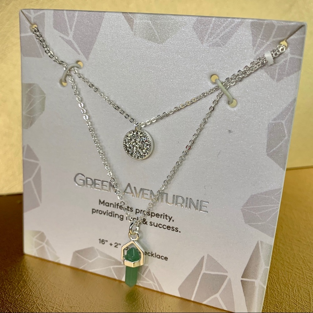 Green‎ Aventurine 16”+2” Layer Necklace